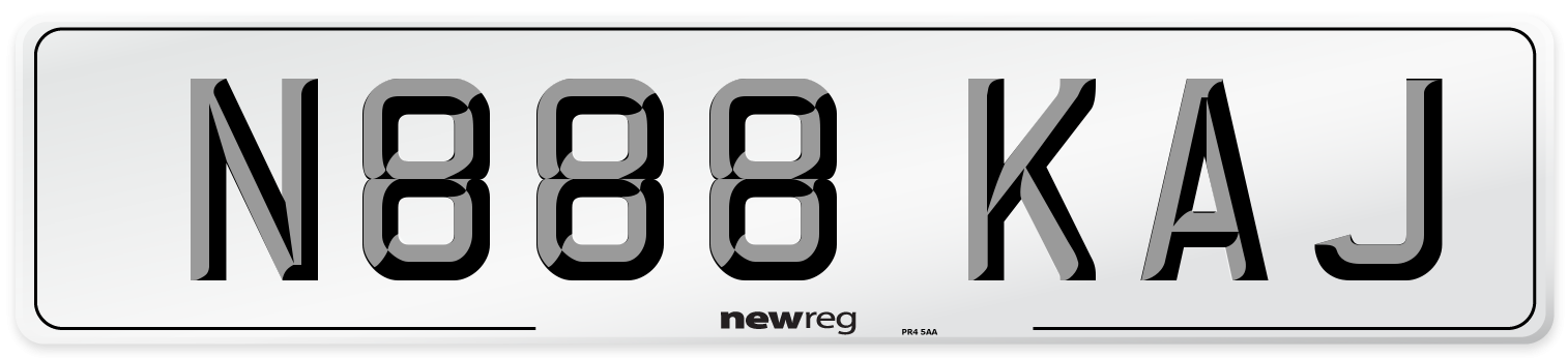 N888 KAJ Number Plate from New Reg